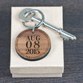 Personalised Custom Special Date Keyring - Circular Message Design
