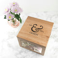 Personalised Classic Mr & Mrs Oak Photo Keepsake Box