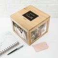 Personalised Contemporary Mr & Mrs Oak Photo Keepsake Box