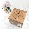 Personalised Couples' Oak Photo Keepsake Box with Heart Frame