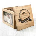 Personalised Love Birds' Oak Photo Keepsake Box