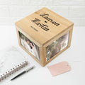 Personalised Oak Photo Keepsake Box Couple Name and Heart