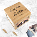 Personalised Oak Photo Keepsake Box Couple Name and Heart