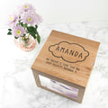 Personalised Baby Name in Cloud Oak Photo Keepsake Box