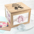Personalised Baby Shoes Oak Photo Keepsake Box