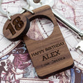 Personalised Happy Birthday Walnut Keyring