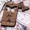 Personalised Butterfly Walnut Keyring