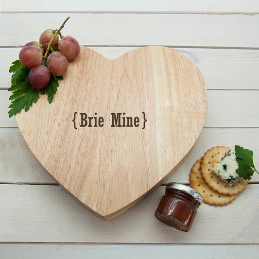 Personalised Romantic Brackets Heart Cheese Board