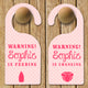 Personalised Baby Warning Door Hanger in Pink