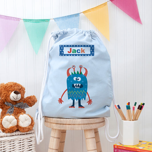 Personalised Boy's Little Monster PE Kit Bag