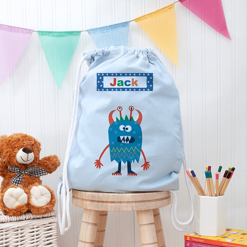 Personalised Boy's Little Monster PE Kit Bag