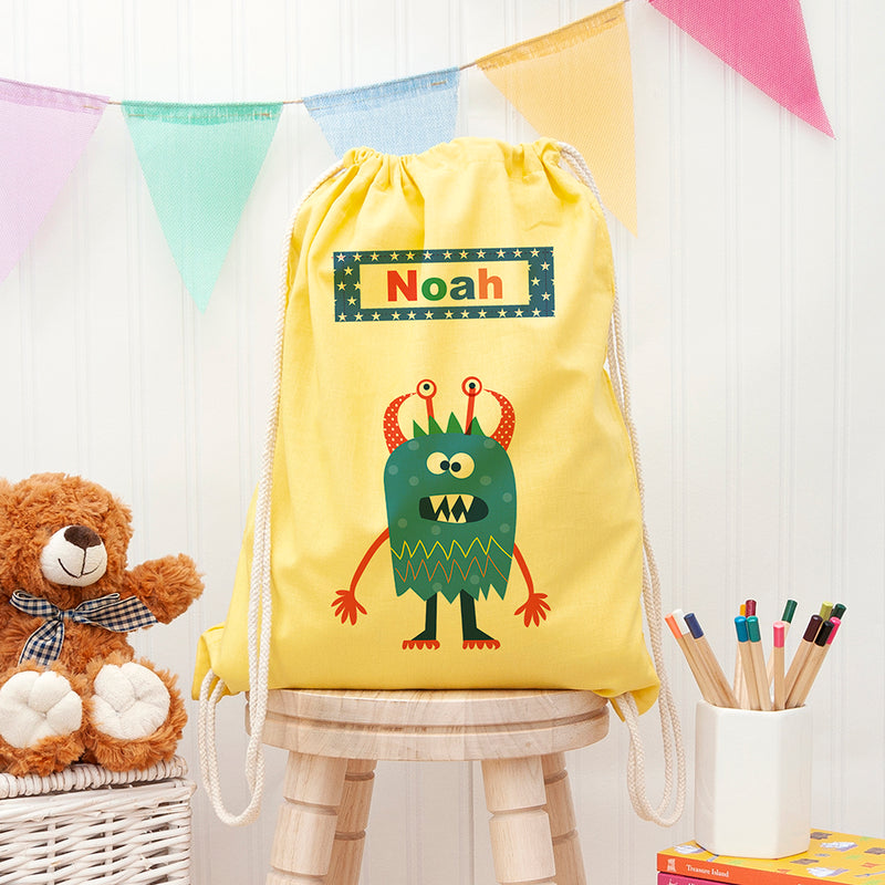 Personalised Boy's Little Monster PE Kit Bag