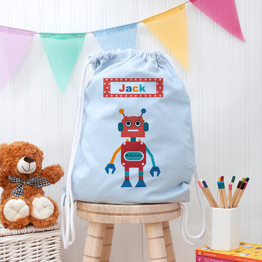 Personalised Boy's Robot PE Kit Bag