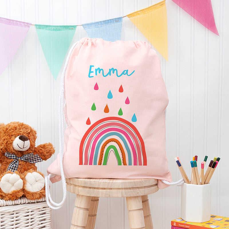 Personalised Children's Rainbow PE Kit Bag