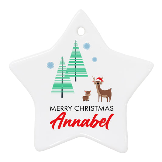 Personalised Christmas Deer Decoration