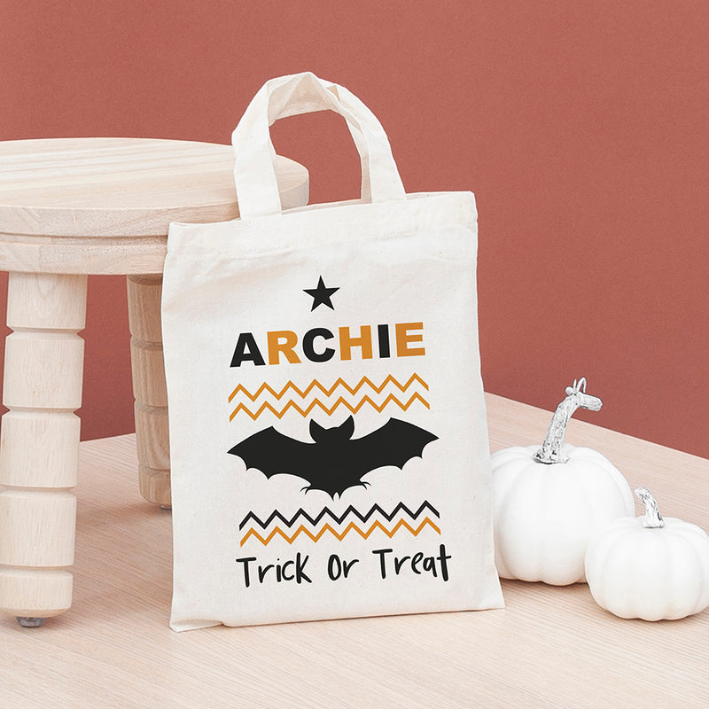 Personalised Cotton Halloween Trick or Treat Bag