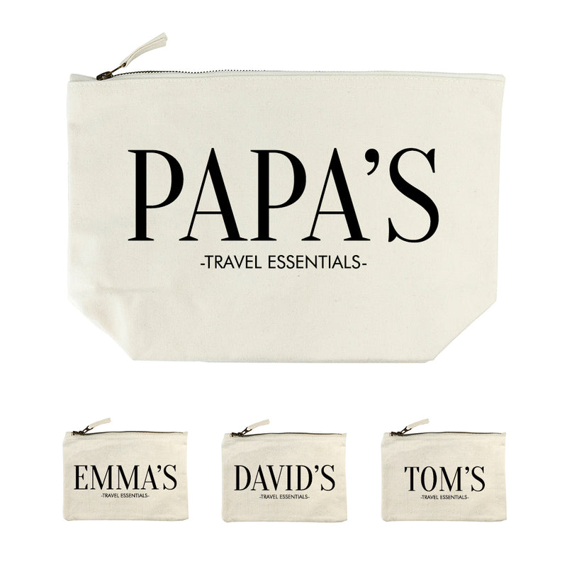 Personalised Daddy & Me Cream Wash Bags