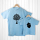 Personalised Daddy and Me Acorn Blue T-Shirts