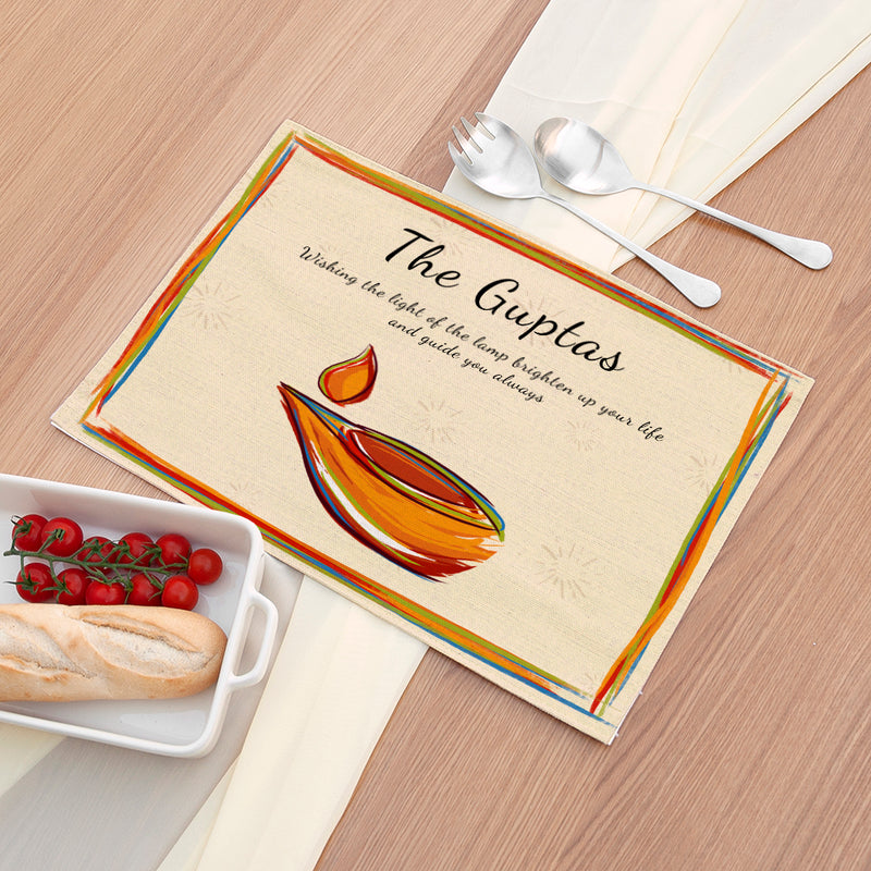 Personalised Diwali Colourful Light Placemat