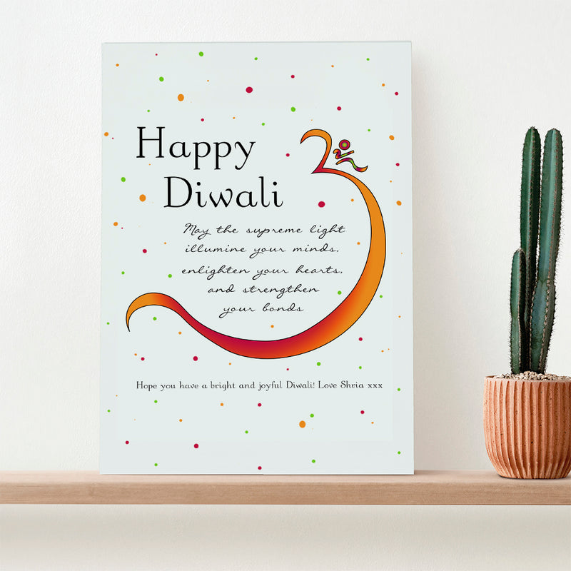 Personalised Diwali Colourful Om Symbol Framed Print