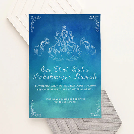 Personalised Diwali Lakshmi Framed Print, front detail