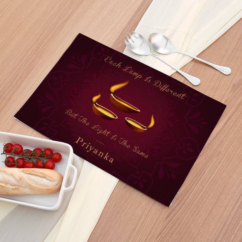 Personalised Diwali Lamp Placemat