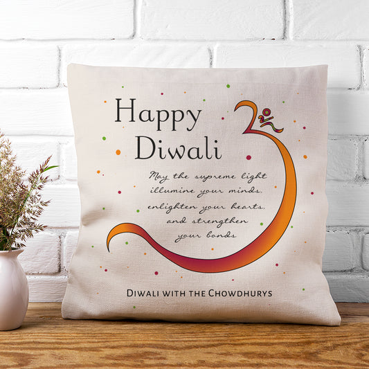 Personalised Diwali Om Symbol Cushion Cover