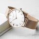 Personalised Eid Mubarak Elie Beaumont Ladies Rose Gold Mesh Strapped Watch With White Dial