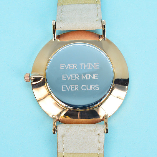 Modern - Vintage Personalised Leather Watch in Stone
