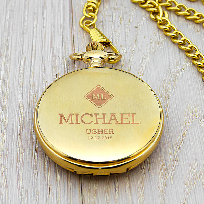 Personalised Groomsman Monogram Collection Pocket Watch