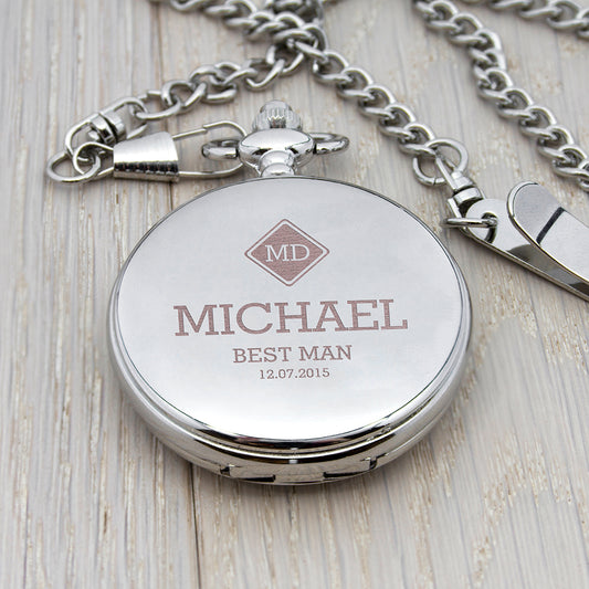 Personalised Groomsman Monogram Collection Pocket Watch