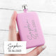 Personalised Handwriting Pink Slimline Flask