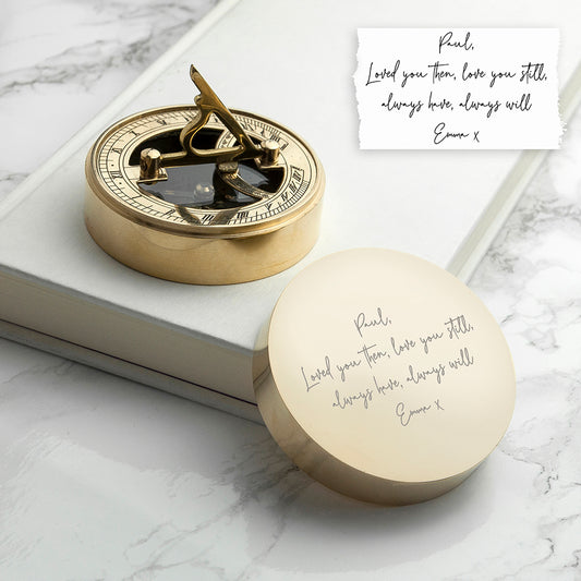 Personalised Handwriting Sundial Compass