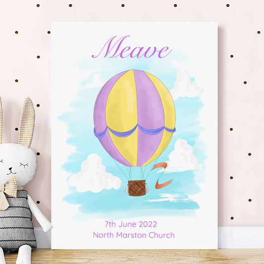 Personalised Hot Air Balloon Framed Print