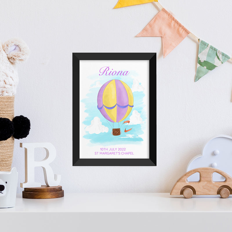 Personalised Hot Air Balloon Framed Print