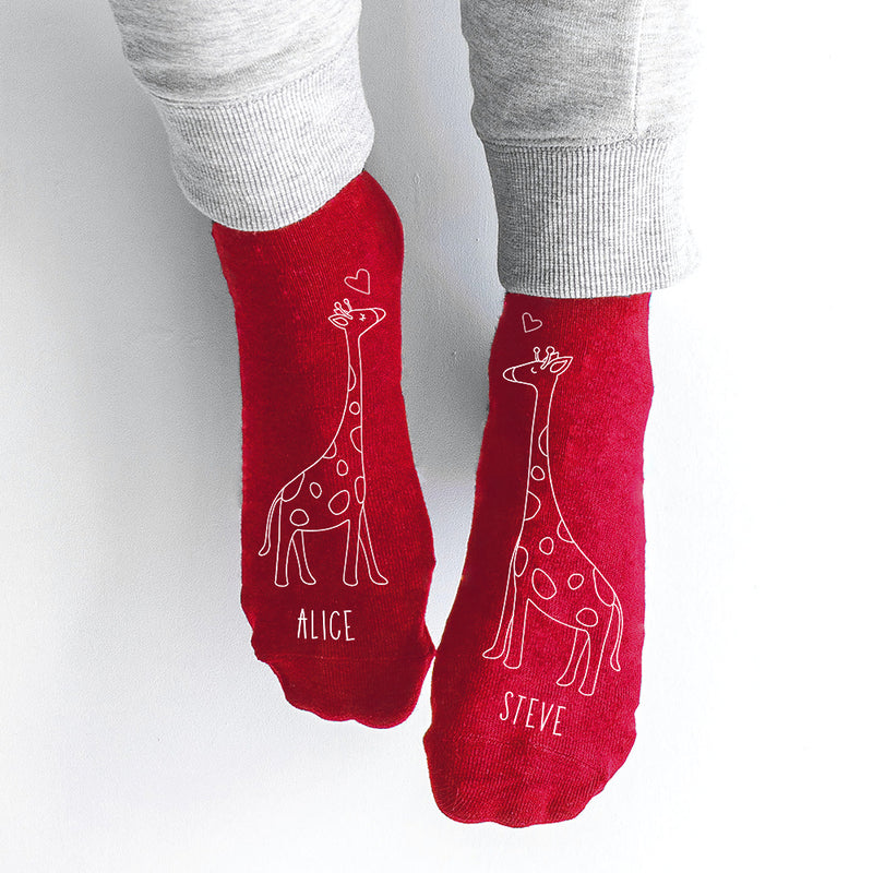 Personalised Kissing Giraffe Socks