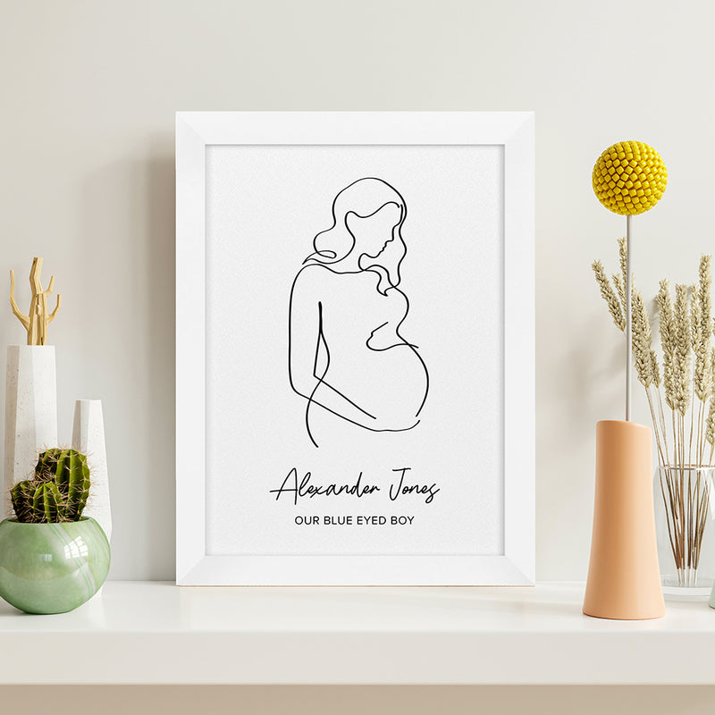 Personalised Line Art Mum to Be Print