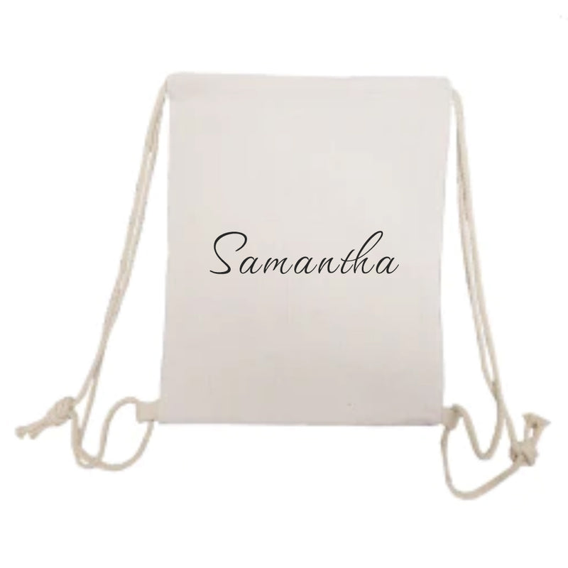 Personalised Linen Drawstring Bag