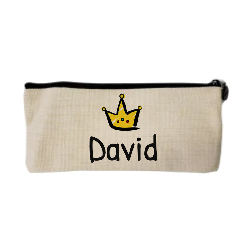 Personalised Linen Pencil Case