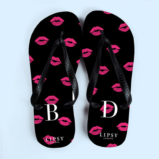 Personalised Lipsy Kissy Lips Flip Flops