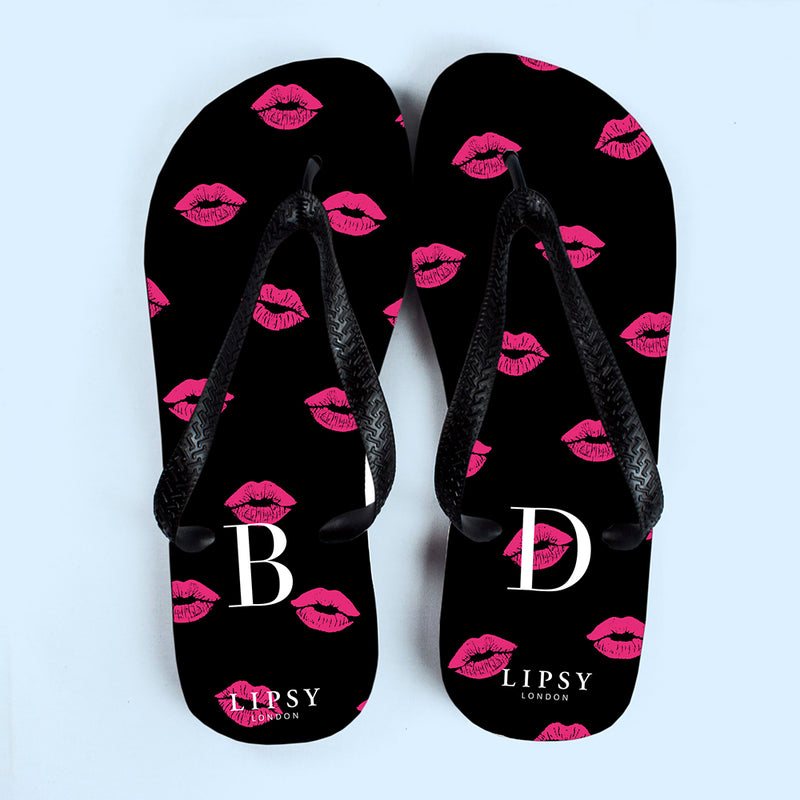 Personalised Lipsy Kissy Lips Flip Flops