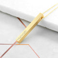 Personalised Matt Vertical Bar Necklace