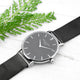 Personalised Men's Metallic Charcoal Grey Watch With Black Face