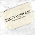 Personalised Men's Wash Bag in Cream