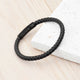 Personalised Mens Woven Black Leather Bracelet
