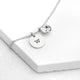 Personalised Monogram Silver Birthstone Crystal and Disc