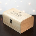 Personalised New Baby Keepsake Wooden Chest -  Booties
