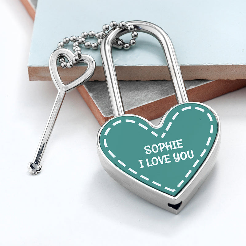 Personalised Parisienne Heart Padlock