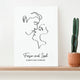 Personalised Romantic Line Art Kissing Couple Print