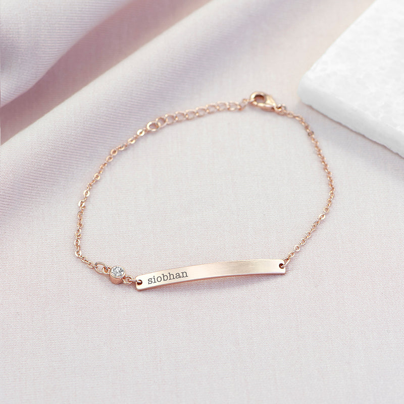 Personalised Rose Gold Birthstone Swarovski Crystal Bracelet